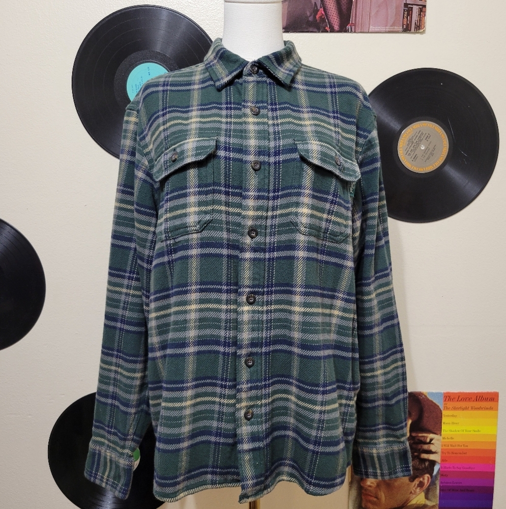 Woolrich | Vintage 100% Cotton Green Plaid Flannel Shacket